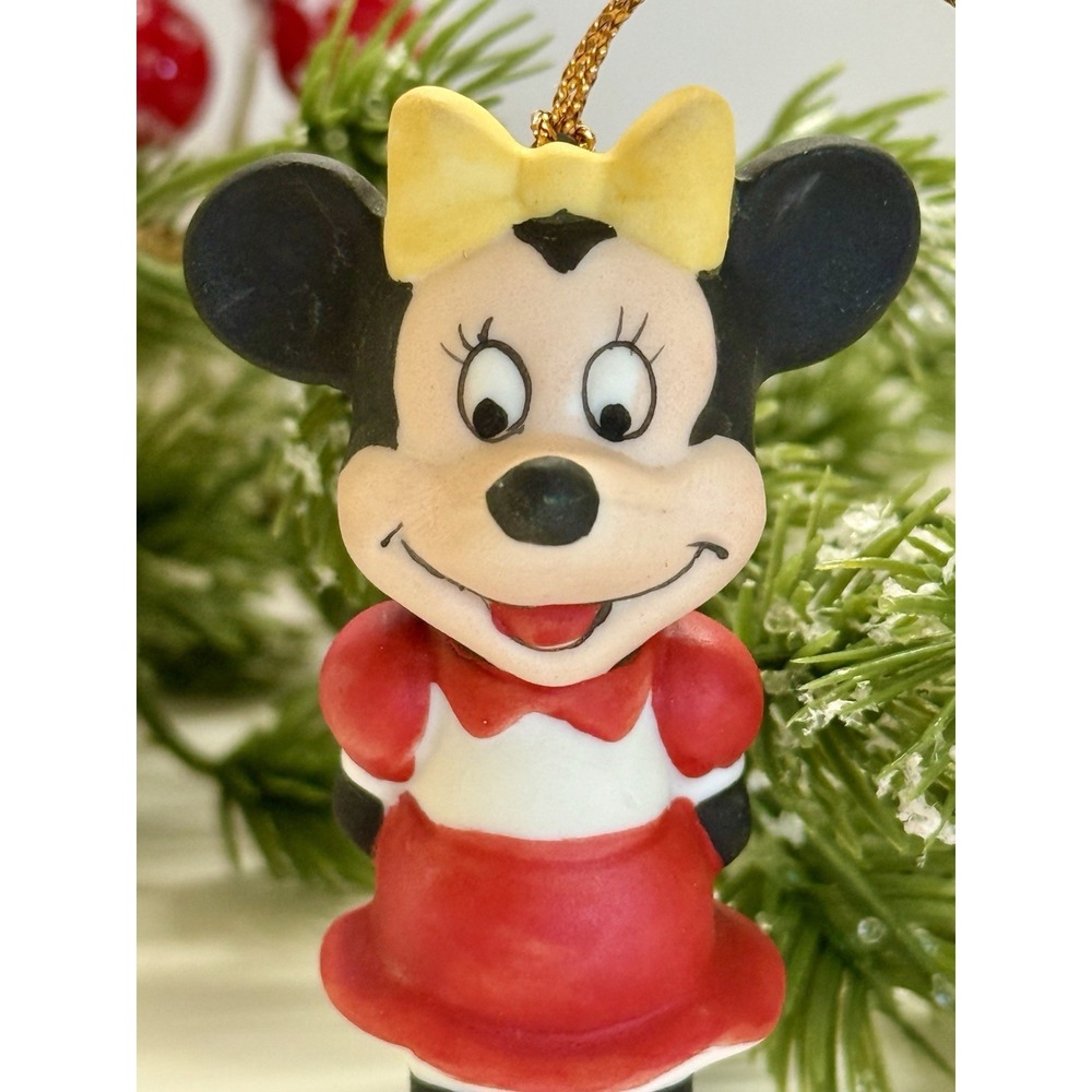 VTG Disney Productions MINNIE MOUSE Ceramic Christmas Ornaments‎ Made In Japan - Picture 2 of 6